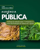 Câmara Municipal de Agudo realizará audiência pública sobre o presente e o futuro da produção de tabaco