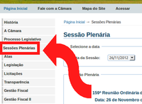 Detalhes das sessões plenárias disponíveis no portal